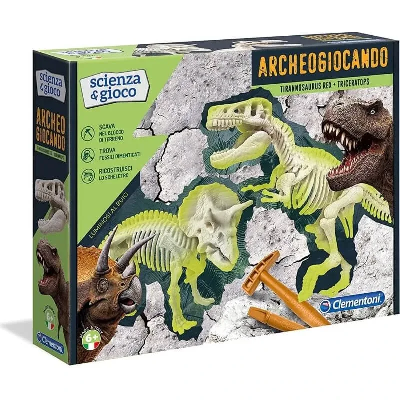 Clementoni Știință și joc – Archeogiocando: T-Rex și Triceratops — preț și oferte