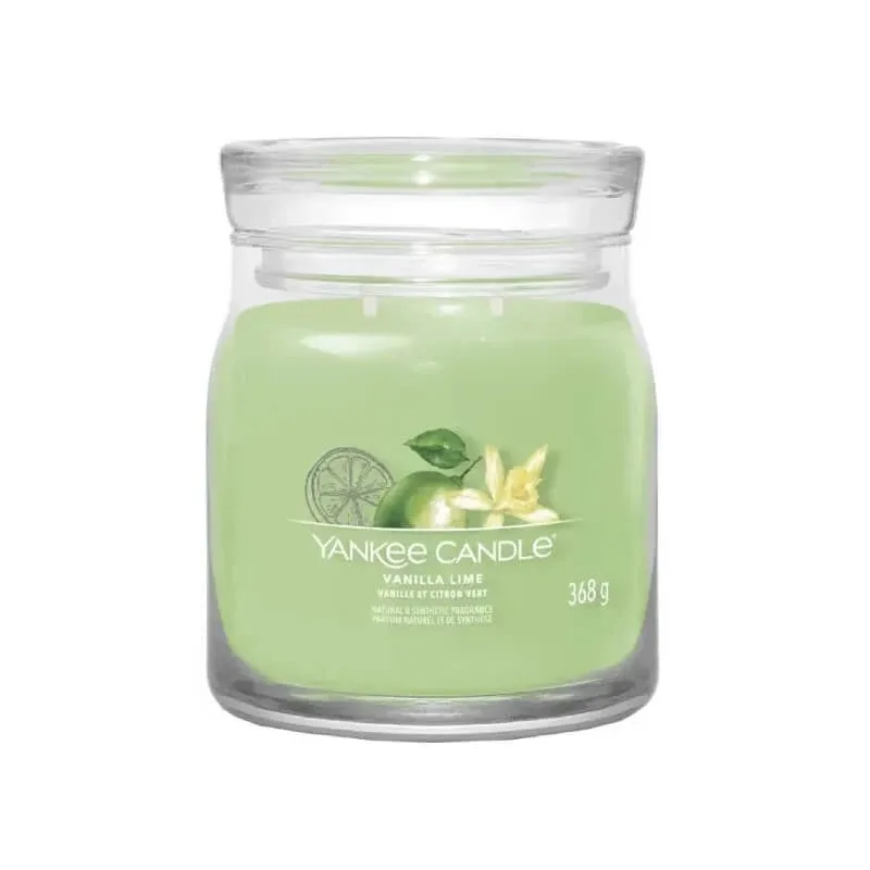 Yankee Candle Vanilla Lime – lumânare parfumată Signature, dimensiune medie, 368 g — preț și oferte