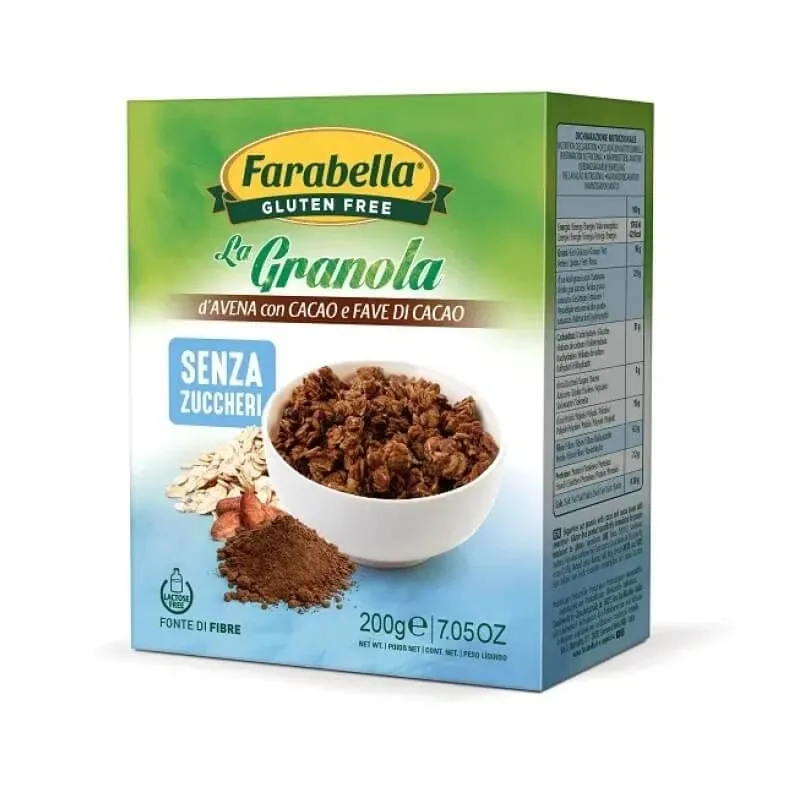 Farabella Granola de ovăz cu cacao și boabe de cacao, fără gluten, 200 gr — preț și oferte