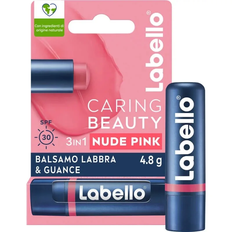 Labello Caring Beauty SPF 30 – balsam 3 în 1 pentru buze și obraji – roz nude — preț și oferte