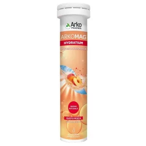 Arkomag Hydratium cu aromă de piersică, 24 de comprimate efervescente – supliment alimentar pentru echilibrul electrolitic