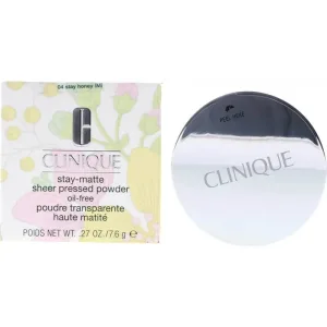 Clinique Stay-Matte Sheer Pressed Powder Oil-Free – pudră compactă nr. 04 Stay Honey