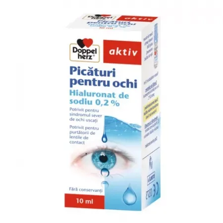 Picaturi oftalmice Augen Tropfen Hyaluron 0.2%, Doppelherz Aktiv | 10 ml — preț și oferte