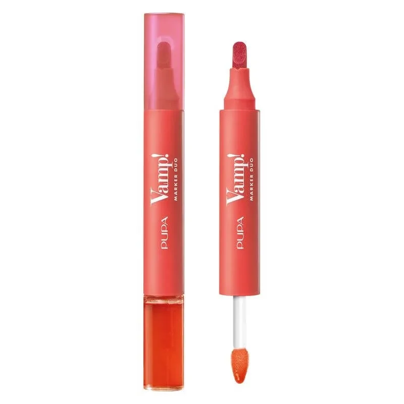 Pupa vamp! marker duo – marker pentru buze și gloss pe bază de ulei nr. 007 red potion — preț și oferte