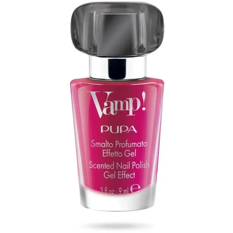 Pupa vamp! - lac de unghii parfumat cu efect de gel, parfum negru nr. 302, fucsia îndrăzneț — preț și oferte