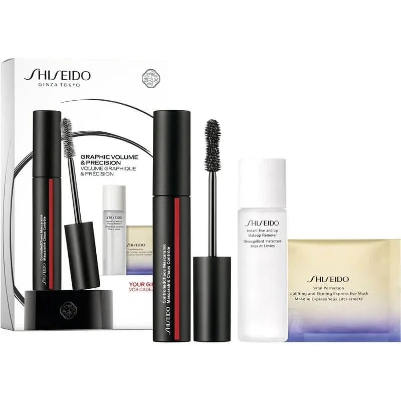 Shiseido Controlledchaos Mascara Ink + demachiant instant pentru ochi și buze + mască pentru ochi Vital Perfection — preț și oferte