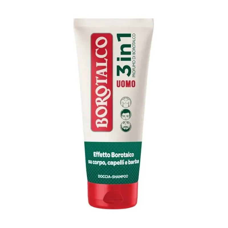 Borotalco pentru bărbați – șampon de duș 3 în 1 cu parfum de talc 200 ml — preț și oferte
