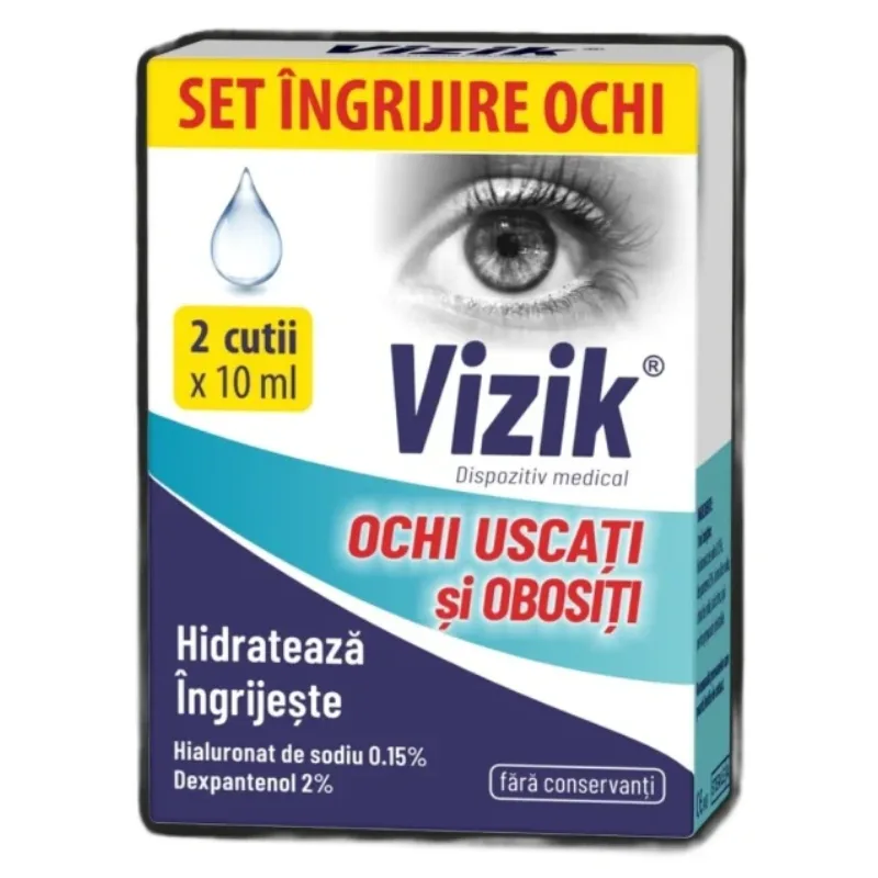 Picaturi pentru ochi uscati si obositi VIZIK, NP PHARMA | 2 x 10 ml — preț și oferte