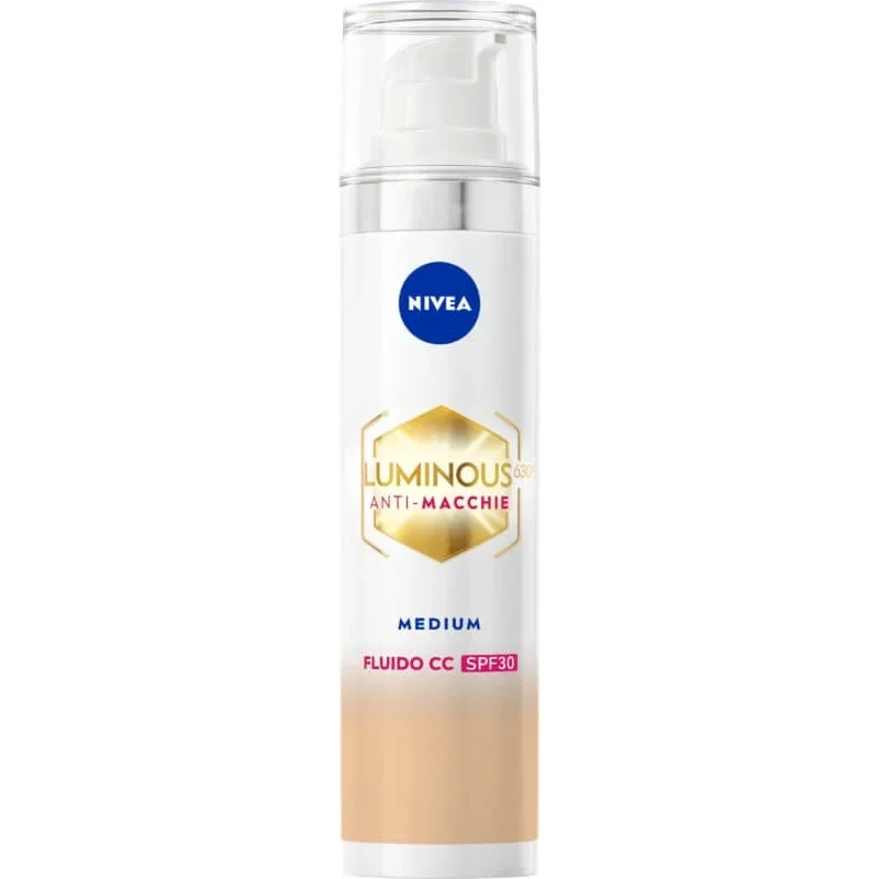 Nivea Luminous 630 anti-pete 3-în-1 – fluid CC SPF 30 – nr. 02 mediu — preț și oferte