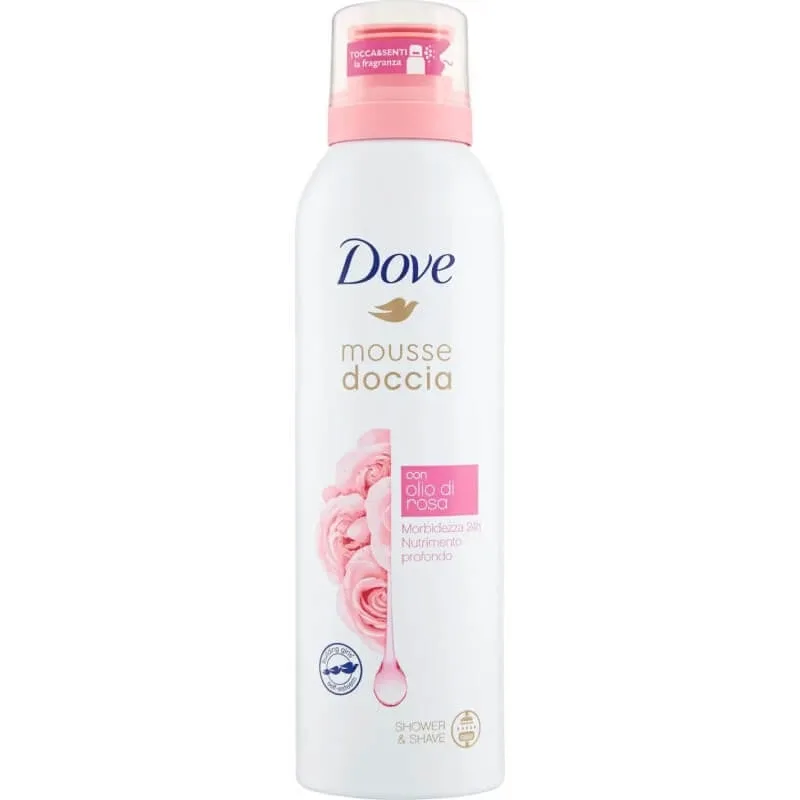 Dove Mousse de duș – gel de duș cu ulei de trandafir 200 ml — preț și oferte