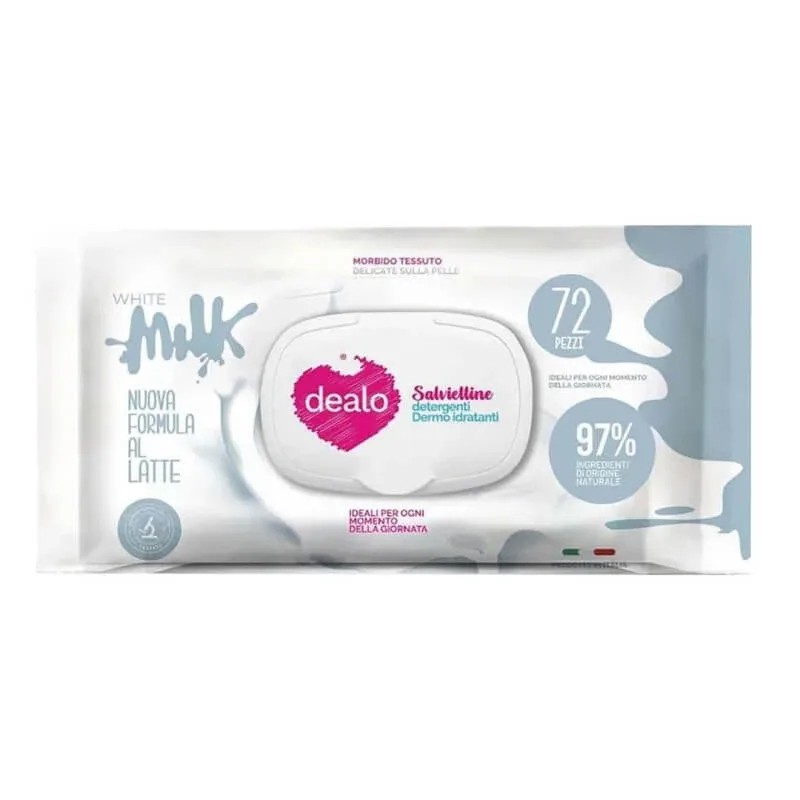 Dealo White Milk – 72 de șervețele demachiante cu efect hidratant pentru piele — preț și oferte