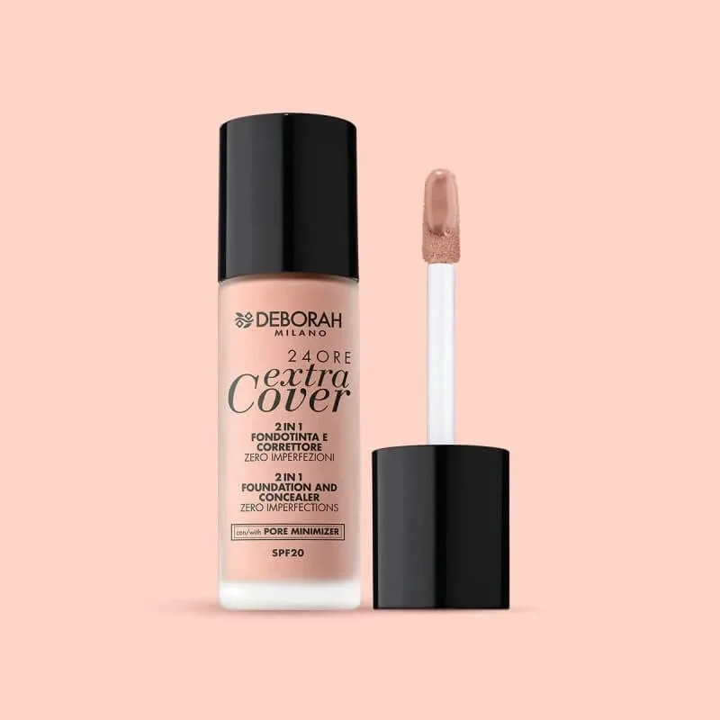 Deborah 24 ore extra cover – fond de ten și corector 2 în 1, SPF 20 – nr. 01 fair — preț și oferte