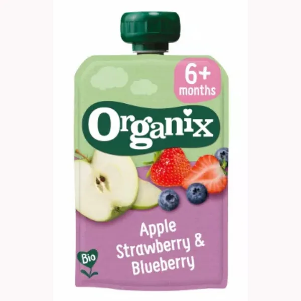 Piure ecologic BIO din Mere, Capsuni si Afine 6+ luni, Organix | 100 g ORGANIX BRANDS — preț și oferte
