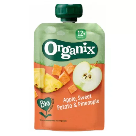 Piure ecologic BIO din Mere, Cartof dulce si Ananas 12+ luni, Organix | 100 g ORGANIX BRANDS — preț și oferte