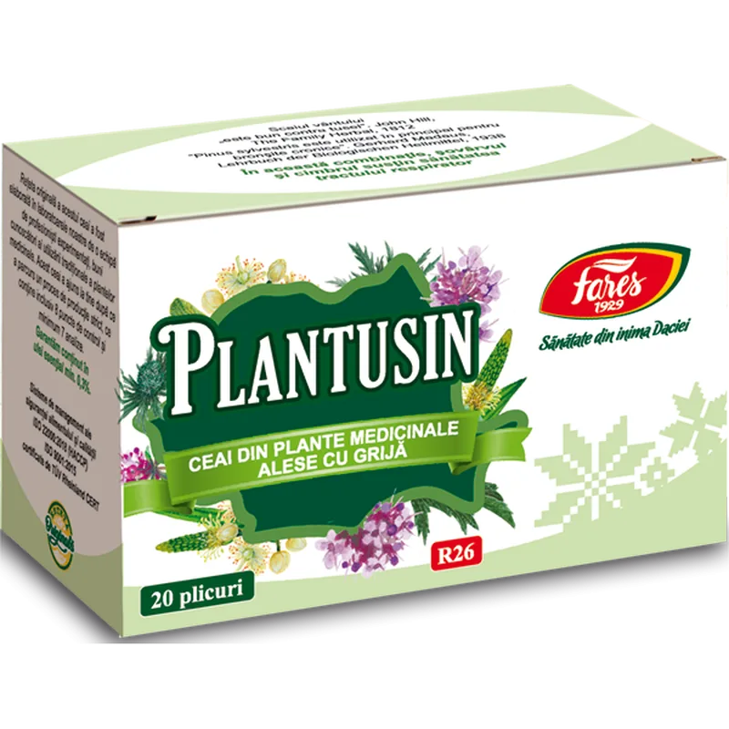 Plantusin (antibronsic), R26, ceai la plic, Fares | 20 plicuri — preț și oferte