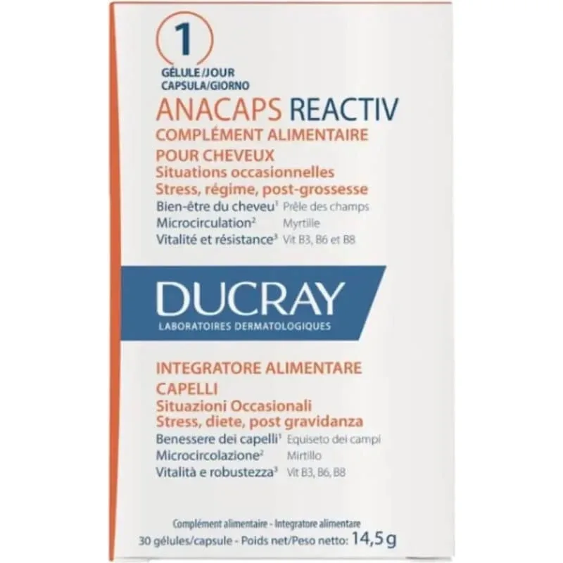 Ducray Anacaps Reactiv 30 capsule – supliment alimentar pentru păr — preț și oferte