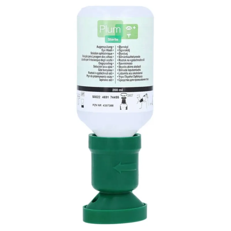 PLUM NaCl soluție pentru spălarea ochilor cu pahar pentru ochi 200 ml — preț și oferte