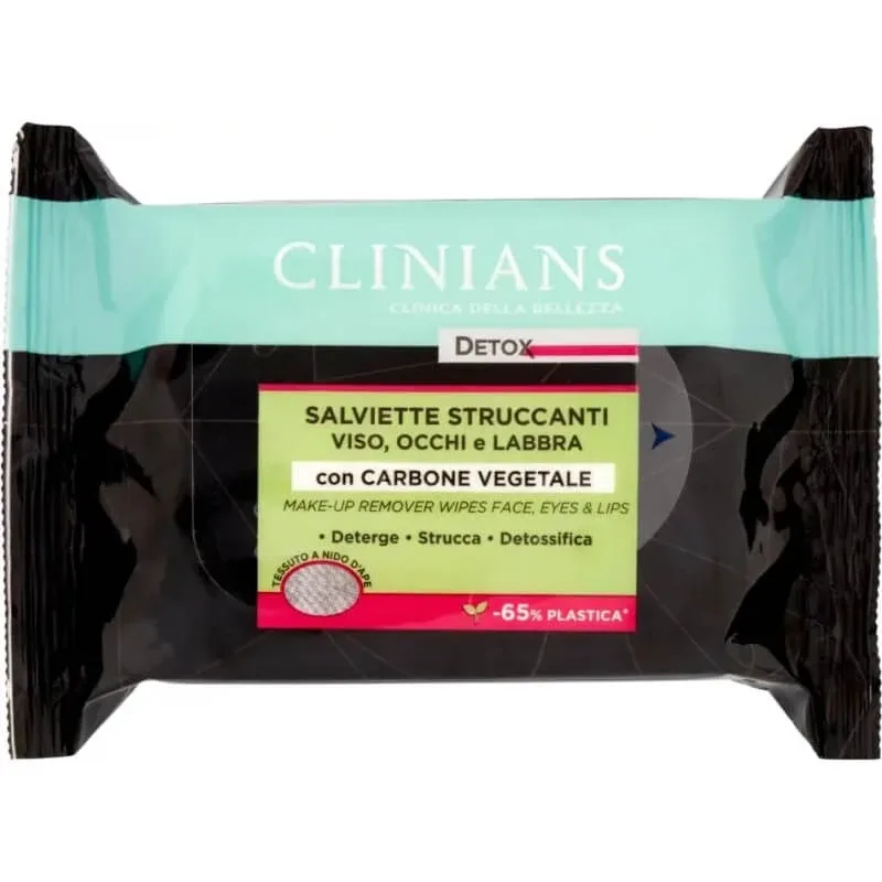 Clinians Detox - 25 de șervețele demachiante pentru față cu cărbune vegetal — preț și oferte