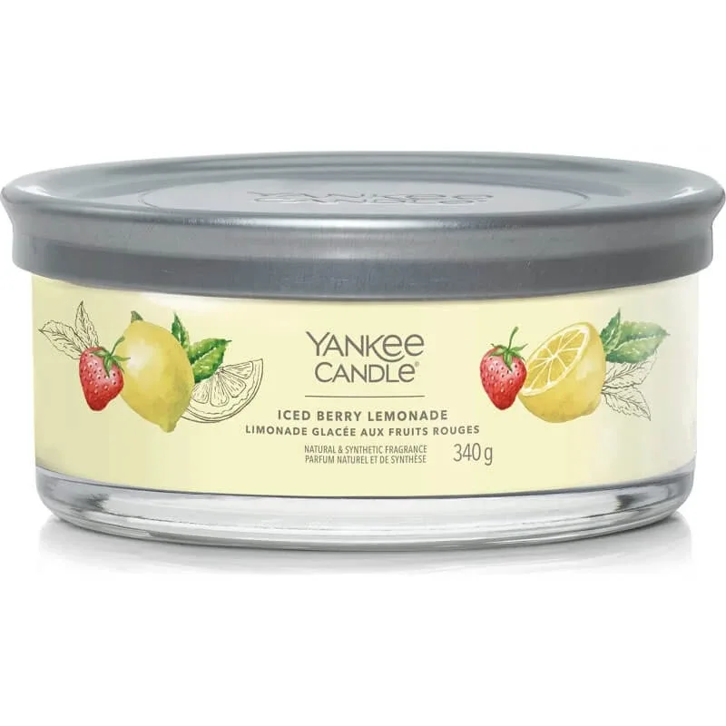 Yankee Candle Iced Berry Lemonade – lumânare în pahar cu 5 fitile, din colecția Signature, 340 g — preț și oferte