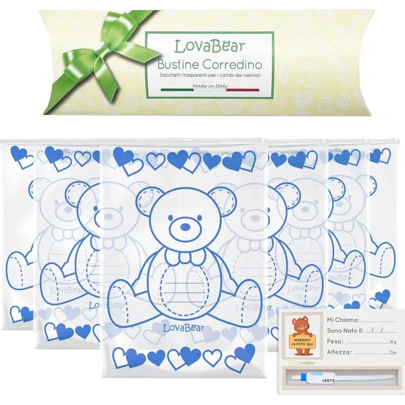 Lovabear Lovabear - 6 pliculețe cu set de haine pentru bebeluși cu ursuleț albastru — preț și oferte