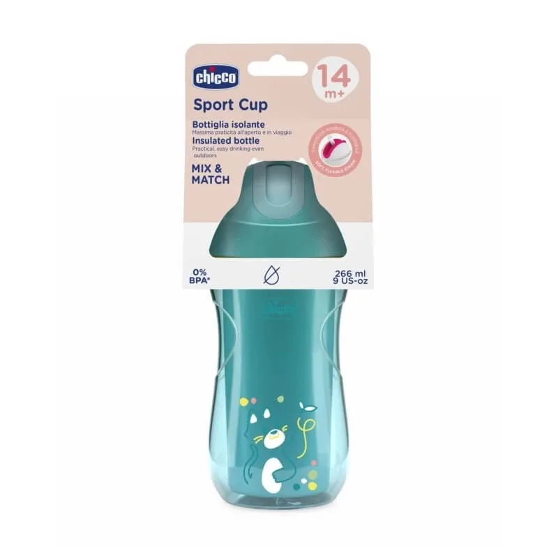 Chicco Sport Cup – cană termică 14 luni + albastră 266 ml — preț și oferte