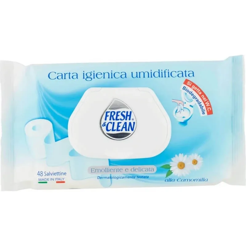 Fresh &amp; clean șervețele umede pentru igienă personală – 48 de șervețele cu mușețel — preț și oferte