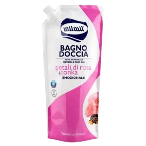 Mil mil Petali di rosa &amp; tonka - gel de duș și baie - rezerve de 750 ml