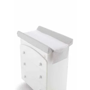 Italbaby Husă pentru masa de schimbat scutece, cu bandă centrală din bumbac frotir și buzunar lateral pentru obiecte, 50x80 cm – steluțe roz