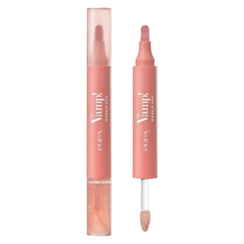 Pupa vamp! marker duo – marker pentru buze și luciu de buze pe bază de ulei nr. 002 frozen rose — preț și oferte