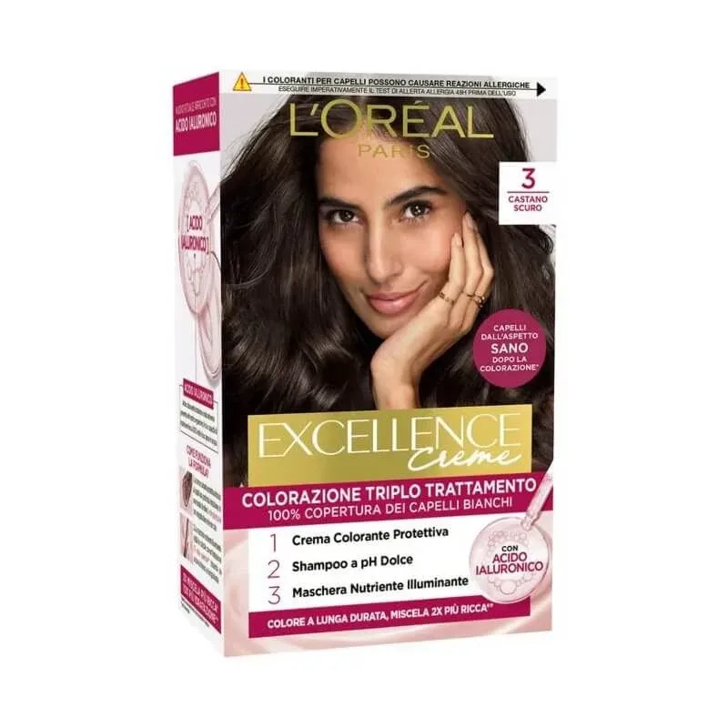 L'Oréal Paris Excellence Creme – tratament de colorare a părului nr. 3, șaten închis — preț și oferte