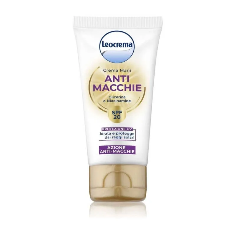 Leocrema Cremă de mâini împotriva petelor, cu protecție solară SPF 20, hidratantă și anti-îmbătrânire, 50 ml — preț și oferte