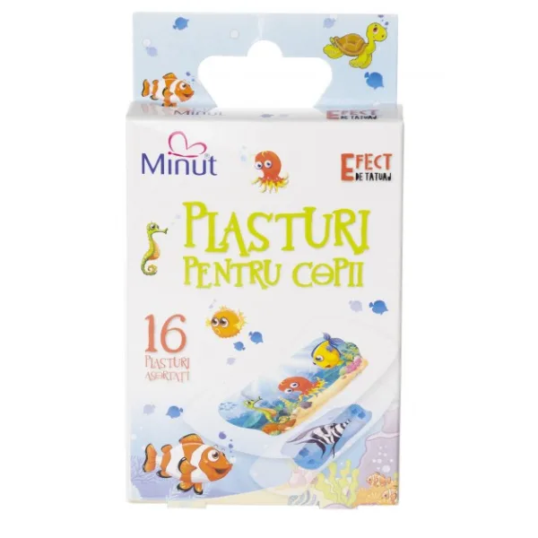 Plasturi pentru copii asortati, tatuaj X 16 Buc, Minut — preț și oferte