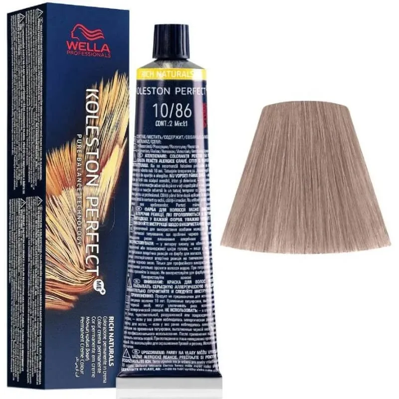Wella Koleston perfect me+ - vopsea de păr nr. 10/86 blond platinat perlat cu nuanțe violete — preț și oferte