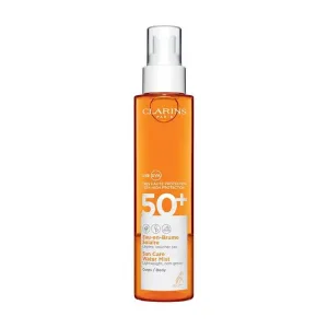 Clarins cremă solară SPF 50+, spray „Eau en Brume Solaire”, apă solară cu protecție foarte ridicată, 150 ml