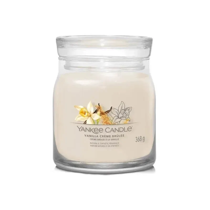 Yankee Candle Signature Vanilla Crème Brûlée – lumânare în borcan mediu, 368 g — preț și oferte