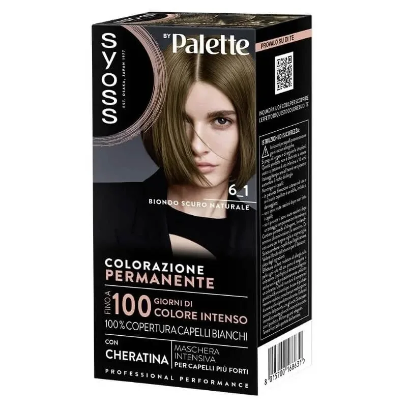 Paleta Syoss – vopsire permanentă 6-1 blond închis natural — preț și oferte