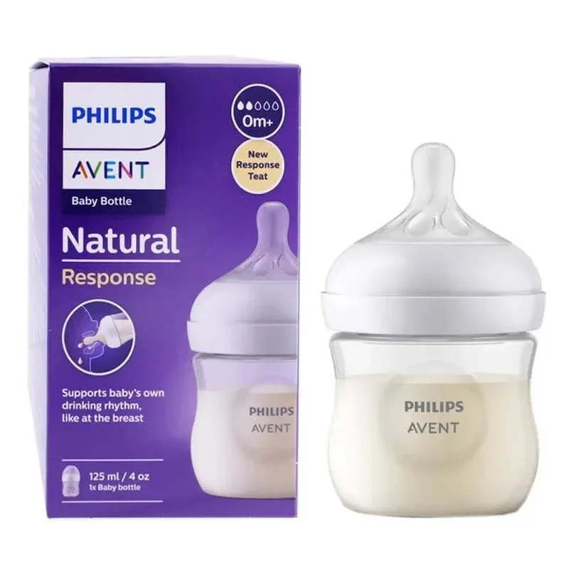 Avent Natural Response 0m+ biberon de 125 ml, debit 2 – transparent — preț și oferte