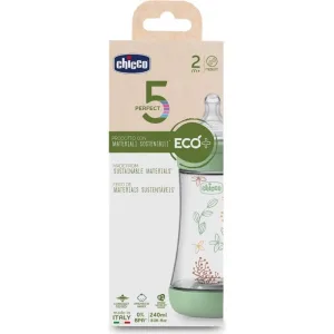 Chicco Perfect 5 Eco+ - biberon cu debit mediu, 240 ml, verde