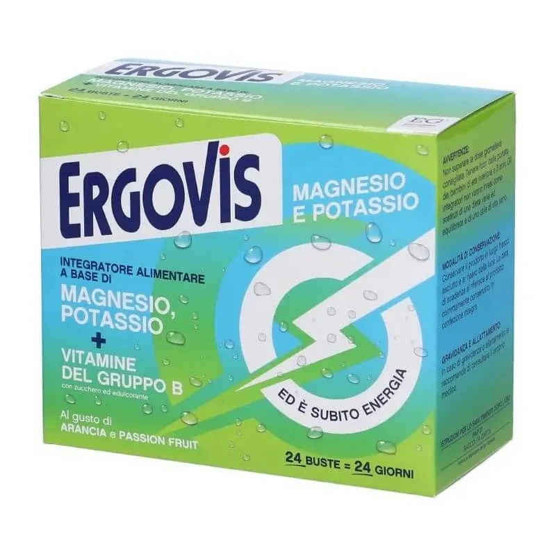 Ergovis magneziu, potasiu + vitamine din complexul B cu zahăr, 24 plicuri – supliment energizant — preț și oferte