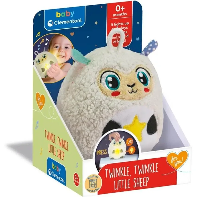 Clementoni Twinkle twinkle – oiță de pluș cu lampă de veghe și melodii relaxante — preț și oferte