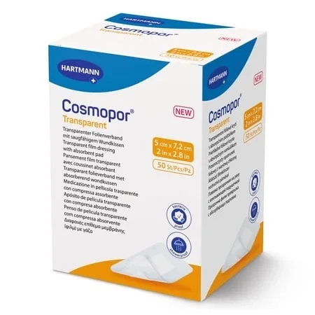 PLASTURI TRANSPARENTI 5X7.2CM COSMOPOR X50BUC HARTMANN — preț și oferte