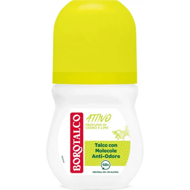 Borotalco Active cu aromă de cedru și lămâie verde – deodorant roll-on cu eficacitate de 48 de ore, 50 ml — preț și oferte