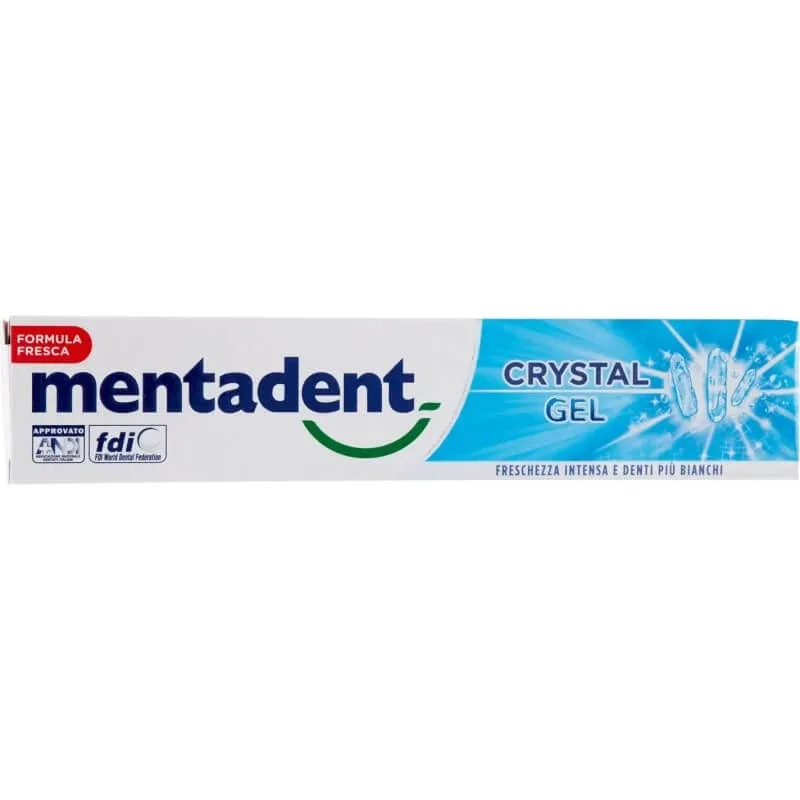 Mentadent Crystal gel – pastă de dinți albitoare și răcoritoare, 75 ml — preț și oferte