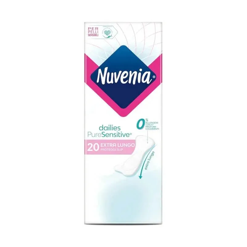 Nuvenia Dailies Pure Sensitive – 20 de protecții pentru zona intimă extra lungi — preț și oferte
