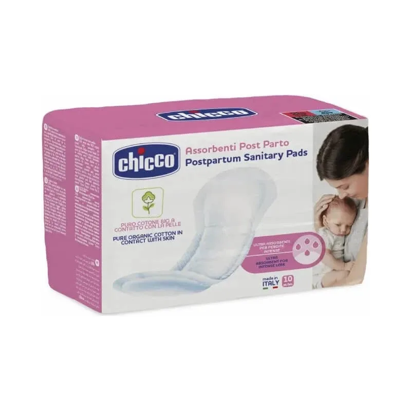 Chicco 10 tampoane postnatale din bumbac organic — preț și oferte