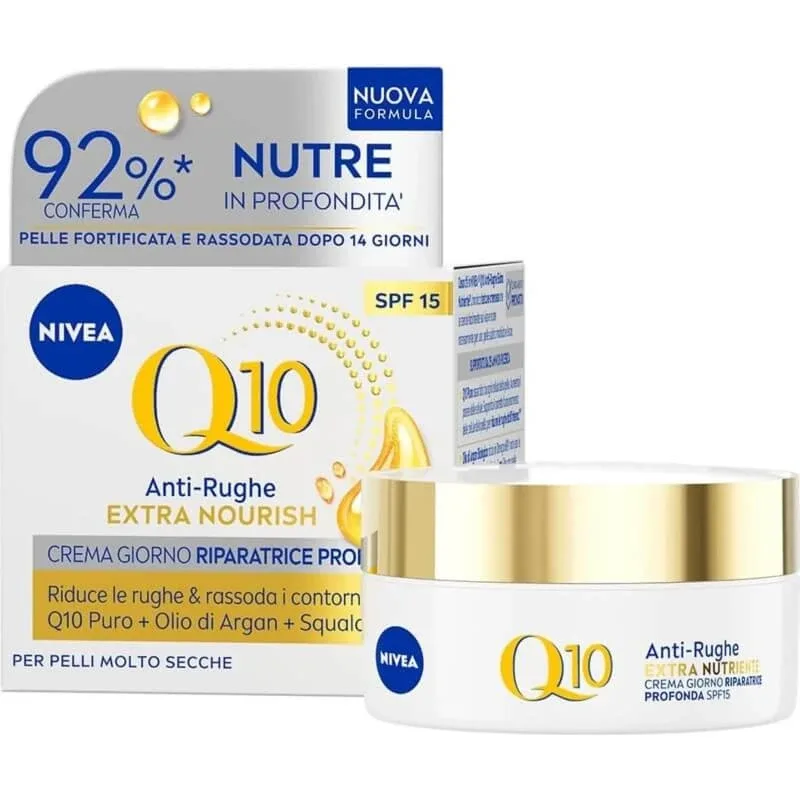 Nivea Q10 antirid, extra hrănitoare, SPF 15 – cremă de zi cu efect de regenerare profundă, 50 ml — preț și oferte