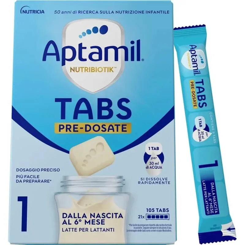 Aptamil Nutribiotik tabs 1 – lapte pentru nou-născuți 0-6 luni, 21 pliculețe (ambalaj deteriorat) — preț și oferte
