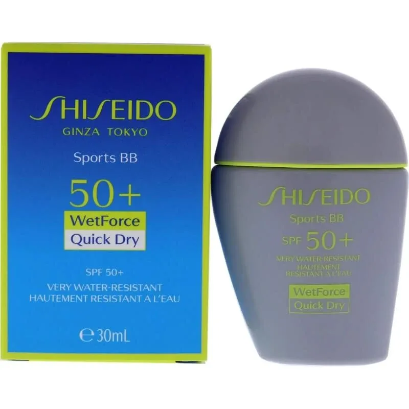 Shiseido Cremă de protecție solară pentru față SPF 50+, cremă BB sport, protecție foarte ridicată 30 – nuanță medie-închisă — preț și oferte