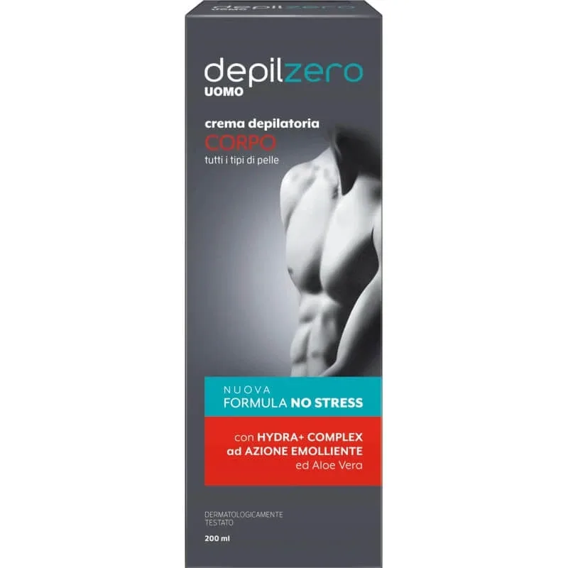 Depilzero Uomo - cremă depilatoare pentru corp cu aloe vera, 200 ml — preț și oferte