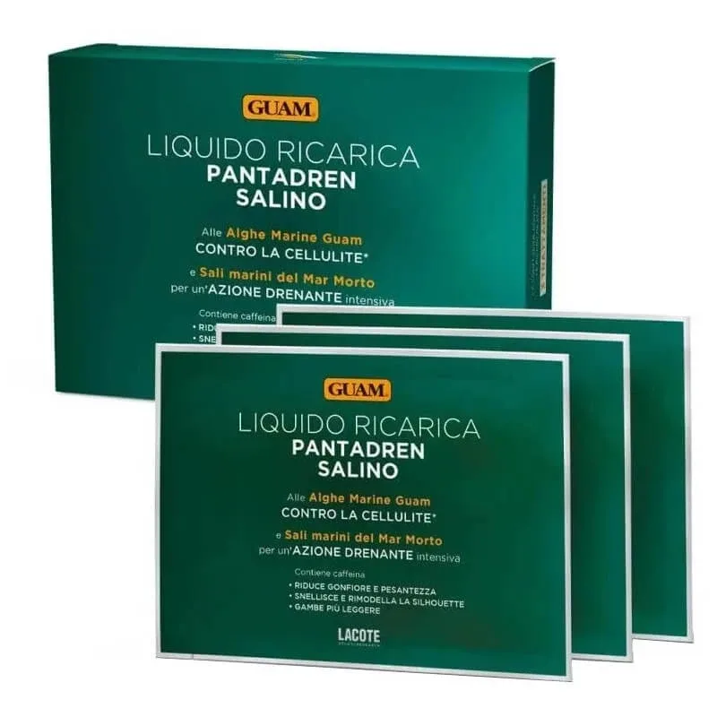 Guam Pantadren Salino – 3 plicuri cu lichid pentru tratament drenant intensiv, câte 100 ml fiecare — preț și oferte